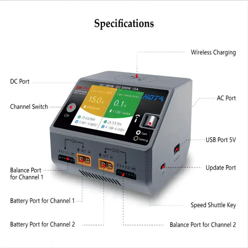 HOTA D6 Pro Pengisi Daya Pinta - Hota D6 Pro Dual Lipo Charger ulasan dan harga
